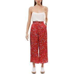 Anthropologie Floral Cropped Pants High Rise Trousers Wide Leg Dainty Romantic